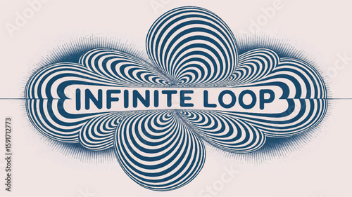Infinite loop abstract design blue white