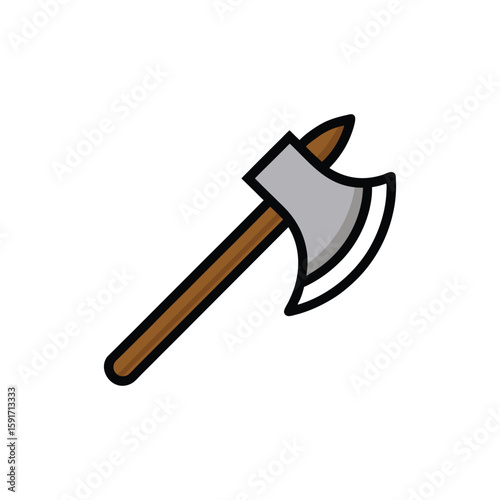 Vector art of axe isolated on white background