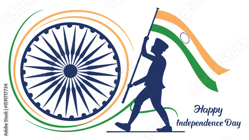 Indian flag bearer illustration