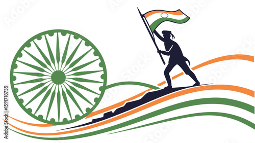 Indian flag national pride illustration