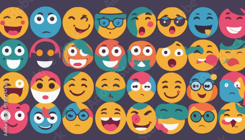Colorful Emoji Collection: Humorous Characters for Mobile Apps