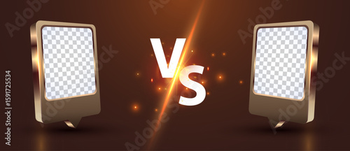 Modern versus background with podiums and rays effects. Vector illustration