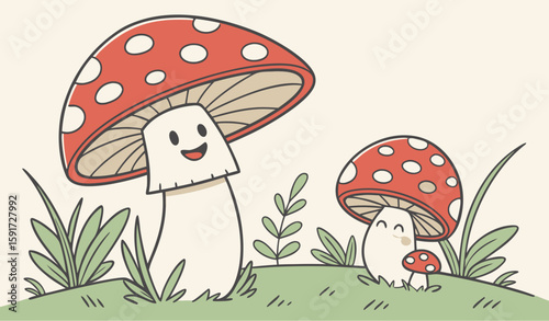 mushrooms in the grass