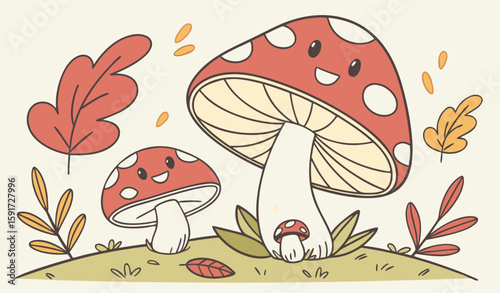 mushrooms in the grass