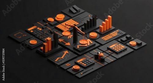 High-Quality 3D Financial Market and Investment Graphics with Charts, Analytics, Data Interfaces, Fintech Icons, and Trading Visuals – Perfect for Stock Market, Banking, and Business Projects