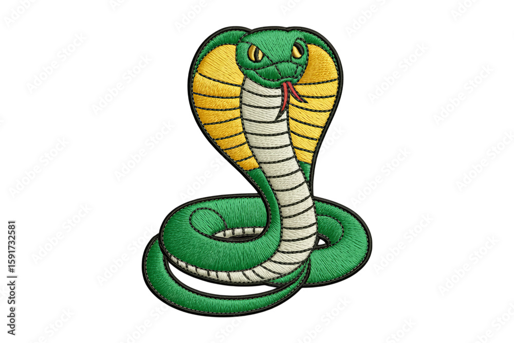 Fototapeta premium Embroidered Cobra Serpent snake patch