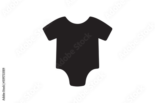 Baby Onesie Symbol icon silhouette vector with white background