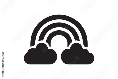 Baby Rainbow icon silhouette vector with white background
