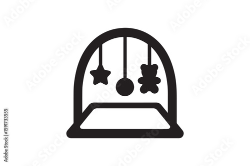 Baby Playmat icon silhouette vector with white background