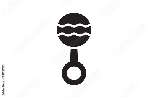 Baby Rattle icon silhouette vector with white background