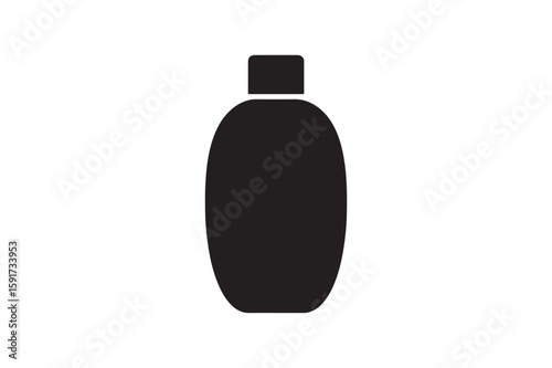 Baby Shampoo Bottle icon silhouette vector with white background