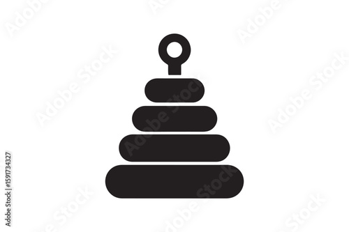Baby Stacking Rings icon silhouette vector with white background