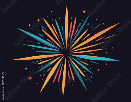 Transparent Fireworks Element. Sparkles Star. Radiance flash rays