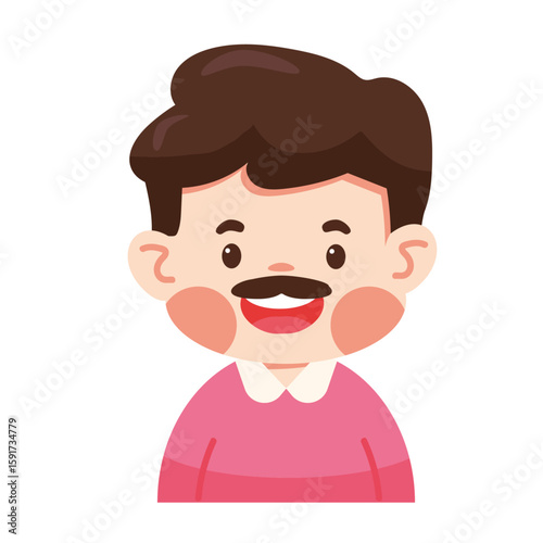 Cartoon Illustration of a Smiling Man
