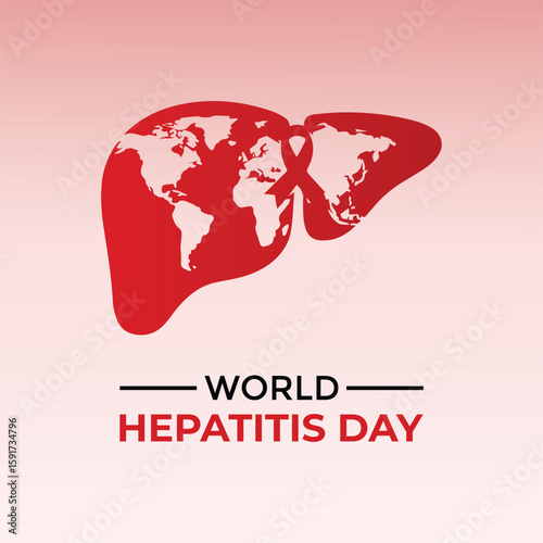 World Hepatitis day 28 july illustration poster design