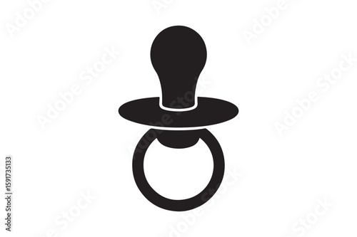 Pacifier icon silhouette vector with white background