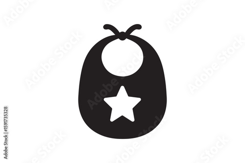 Baby Bib Symbol icon silhouette vector with white background