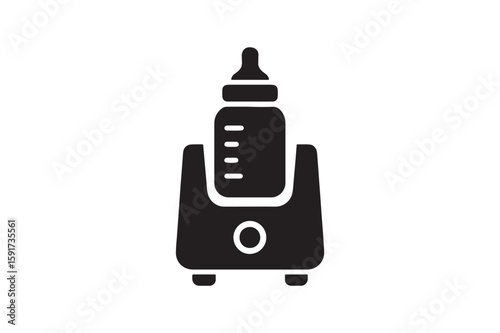 Baby Bottle Warmer icon silhouette vector with white background
