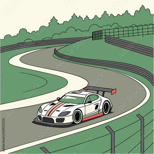 Motorsport car racing . Sports race concept