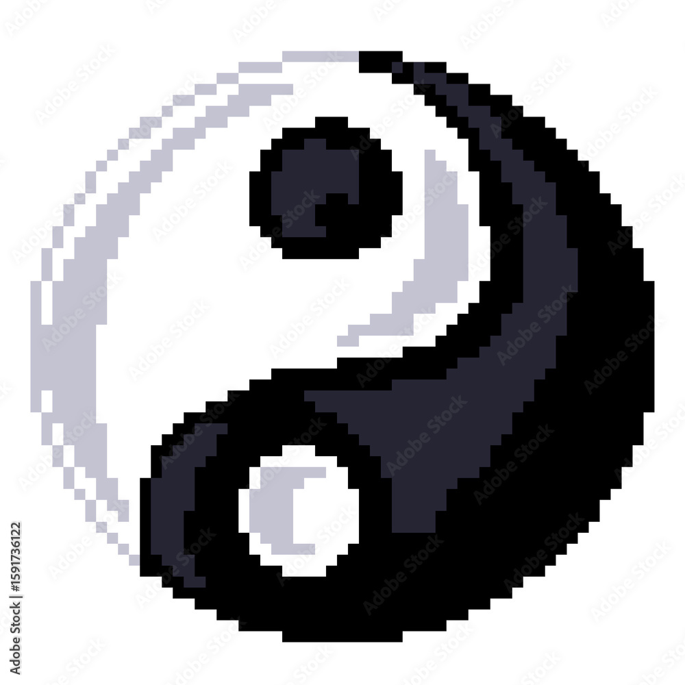 Fototapeta premium pixel yin yang