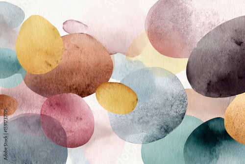 Abstract Watercolor Circles Background Design