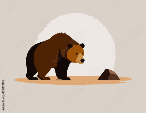 Ours brun sur une roche