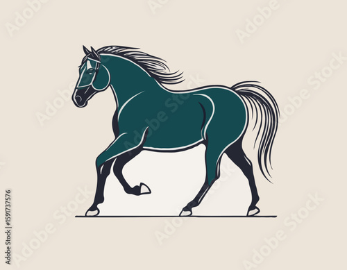 Sophisticated Line Art Illustration of a Horse Head, Suitable for Equestrian Clubs, Branding, and Wall Art.