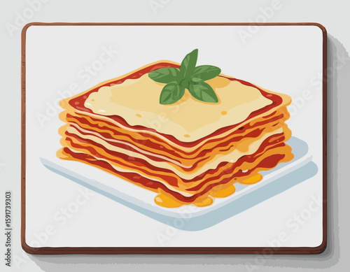 Portion de lasagne sur plaque blanche