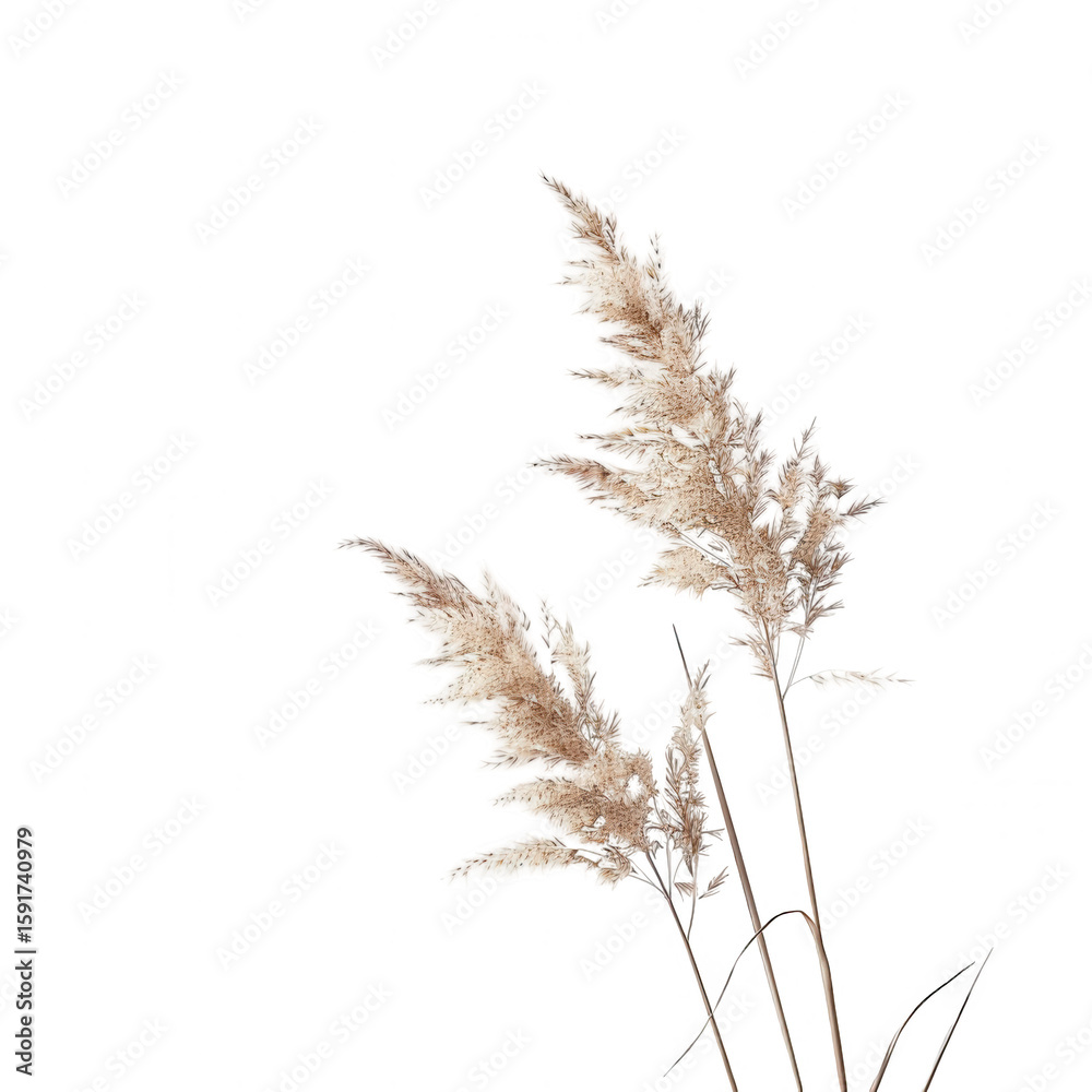 Light beige pampas grass sprigs against black Light beige pampas grass sprigs against black