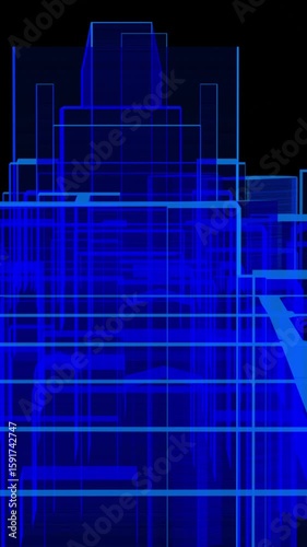 the silhouette of the city, a hologram for the background