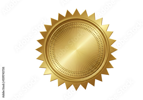 Wallpaper Mural A gold medallion with a circular design features a radiant sunburst effect in the center.  Torontodigital.ca