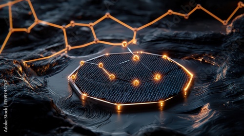 Innovative technology development digital landscape abstract visualization futuristic environment 3d perspective data representation