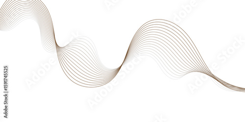Abstract curve wave smooth brown line digital frequency flowing bland composite sound modern wave white background wallpaper design.