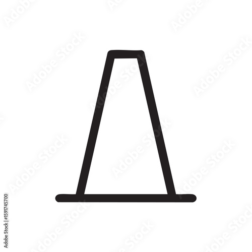 A simple outlined traffic cone.
