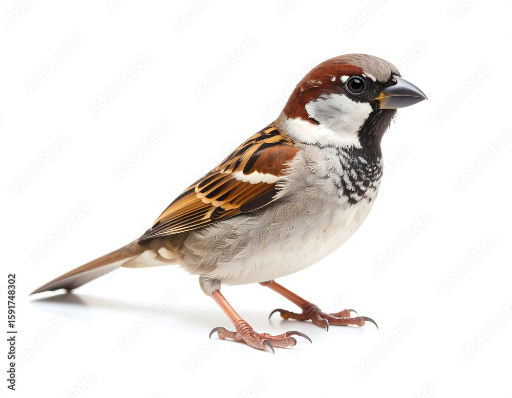 Sparrow Isolated on White Background Sparrow Isolated on White Background