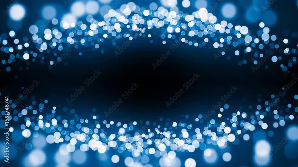 A mesmerizing display of blue bokeh lights creates an enchanting abstract background, perfect for adding a touch of sparkle and magic to any design