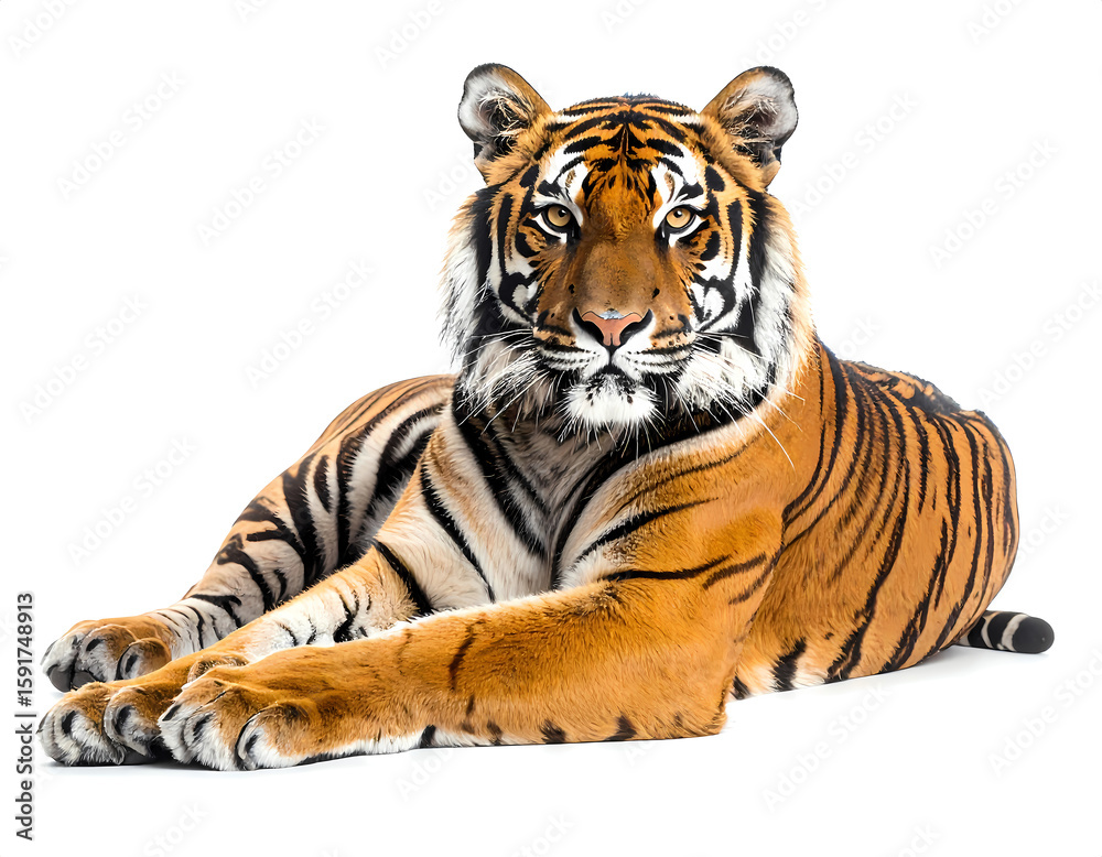 Fototapeta premium Tiger Isolated on White Background