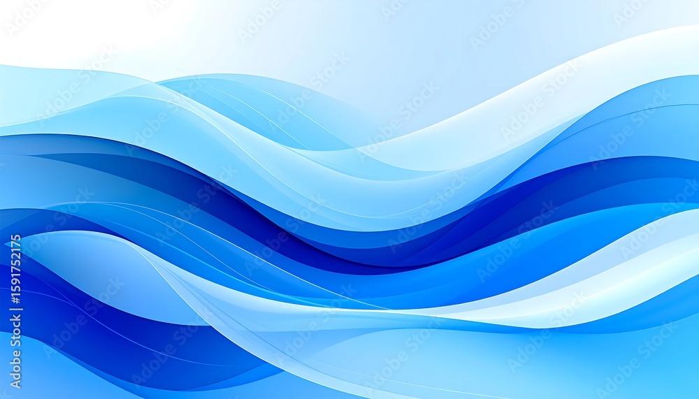 Fototapeta premium Abstract flowing blue waves