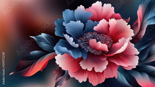Vibrant floral artwork studio digital illustration colorful environment close-up view nature's beauty celebration