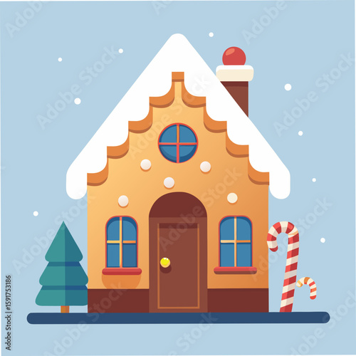 christmas tree with house
