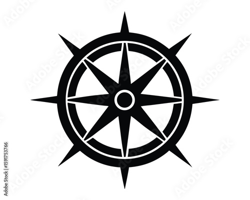 A compass navigation symbol is isolated on white background Ai Generated