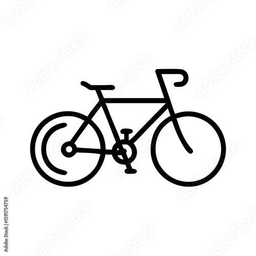 Vector outline illustration of a bicycle, perfect for promoting cycling culture and sustainable transportation options