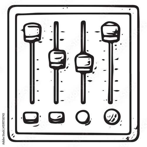 Hand Drawn Audio Mixer – Soundboard Controller Sketch