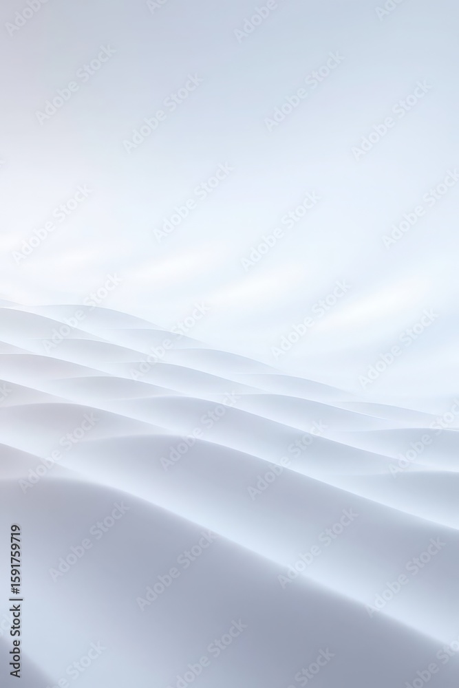 Obraz premium Soft waves of white fabric create a serene and tranquil atmosphere in a bright indoor space during the day