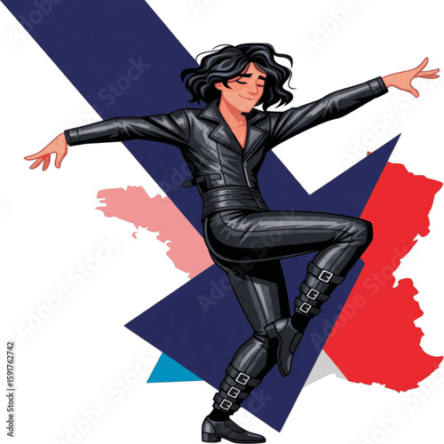 Contemporary Dance: Expressive Male Performer in Black Leather