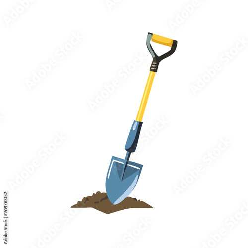 Gardening tool with shovel isolated on white background 