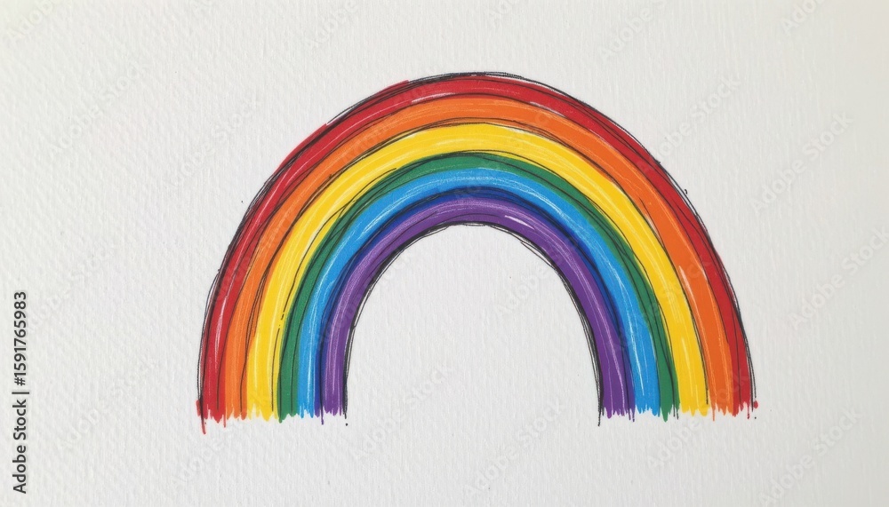 Fototapeta premium a hand drawn lgbt pride background featuring subtle charcoal shading in rainbow shape, on soft brushed linen background, suitable for lgbtq+ wellness guides.