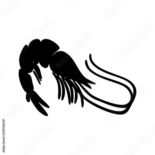 shrimps tattoo vector illustration