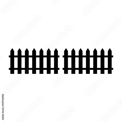 vector silhouette fence transparent background