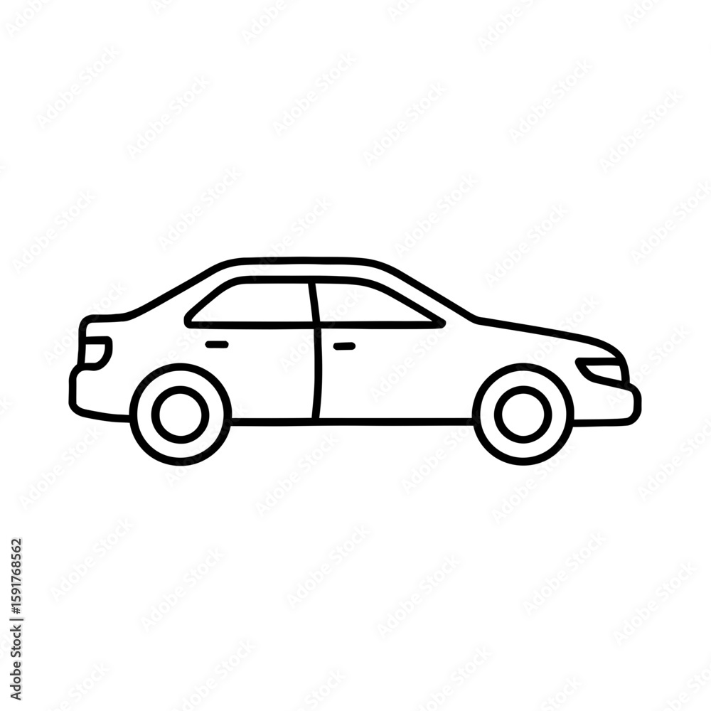 Fototapeta premium Car icon illustration of side view sedan vehicle